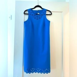 J Crew Dress 2 Women’s Blue Scalloped Detail Cut Out wedding bridal shower